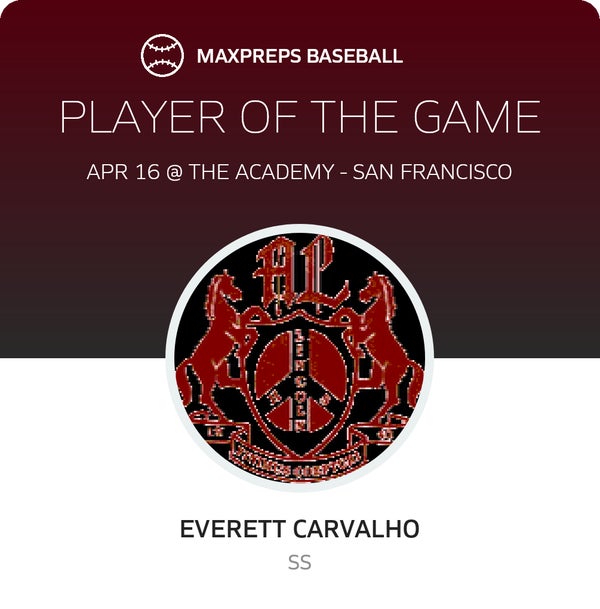 #9 Everett Carvalho Player of the Game badge