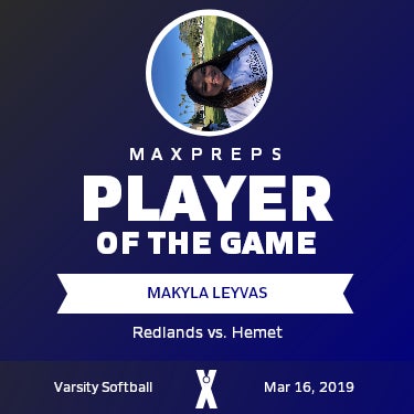 #13 Makyla Leyvas Player of the Game badge