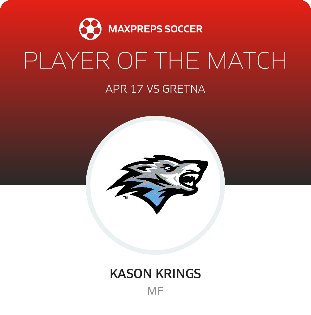 #14 Kason Krings Player of the Game badge