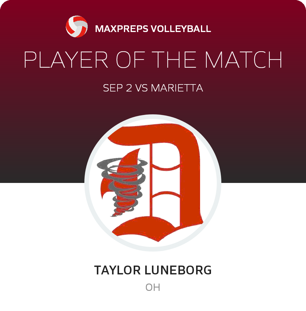 #3 Taylor Luneborg Player of the Game badge