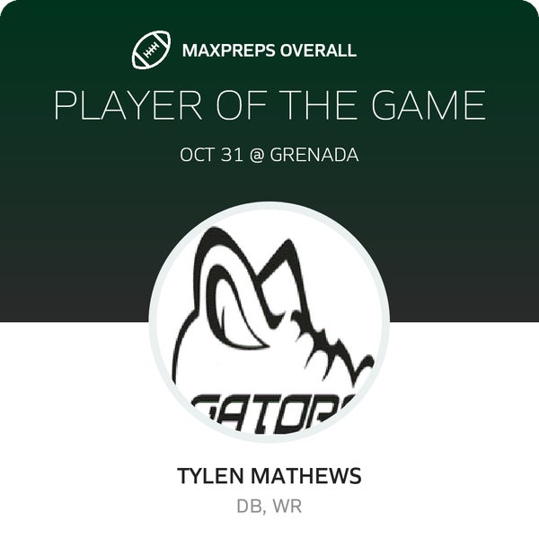 #9 Tylen Mathews Player of the Game badge
