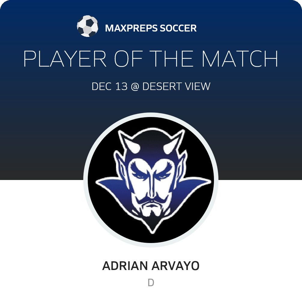 #31 Adrian Arvayo Player of the Game badge