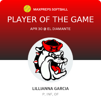 #00 Lillianna Garcia Player of the Game badge