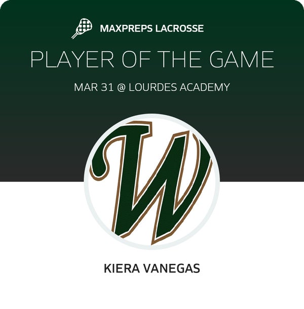 #2 Kiera Vanegas Player of the Game badge