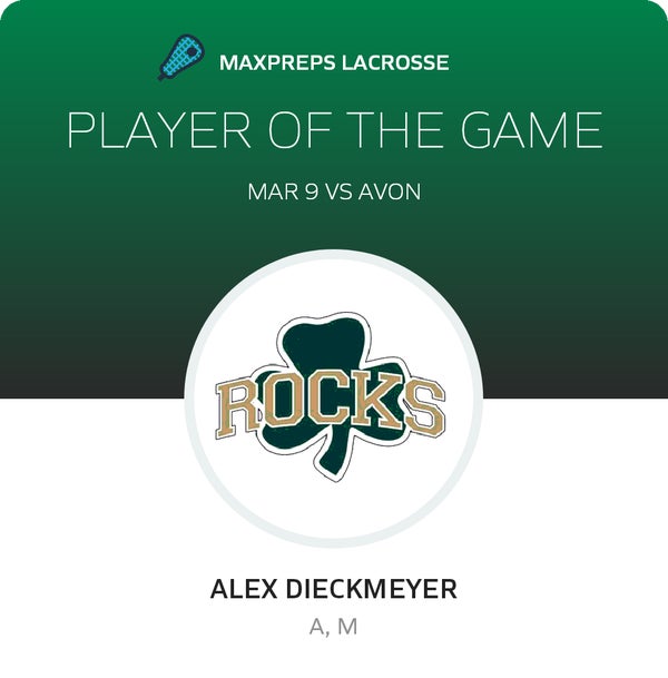 #22 Alex Dieckmeyer Player of the Game badge