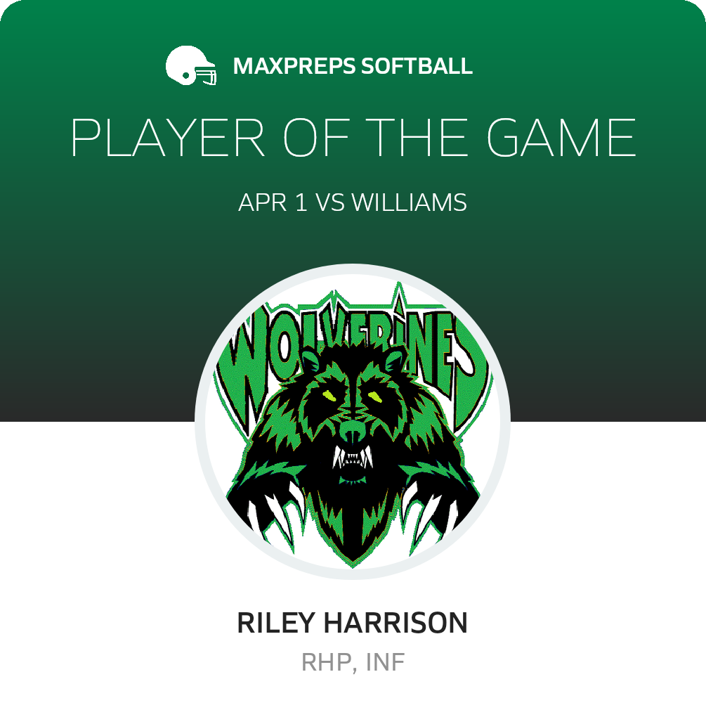 #4 Riley Harrison Player of the Game badge