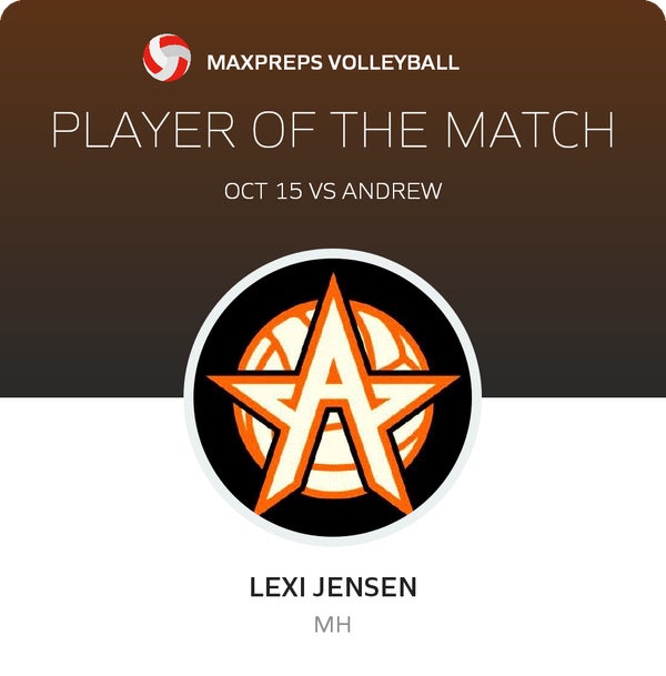 #12 Lexi Jensen Player of the Game badge