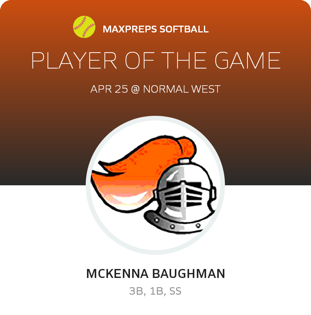 #9 McKenna Baughman Player of the Game badge