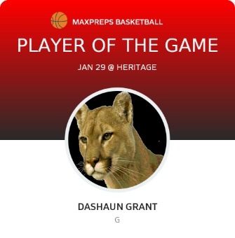 #2 Dashaun Grant Player of the Game badge