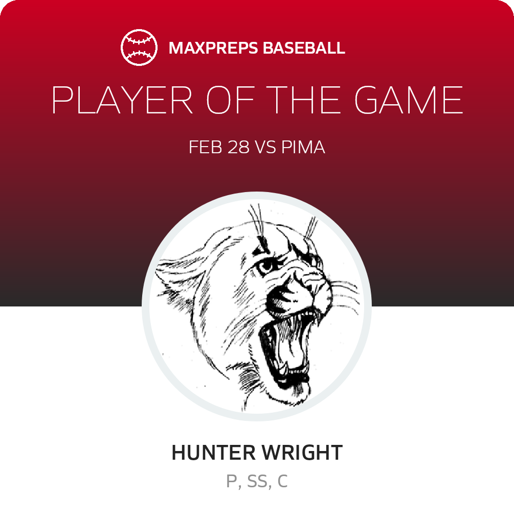 #13 Hunter Wright Player of the Game badge