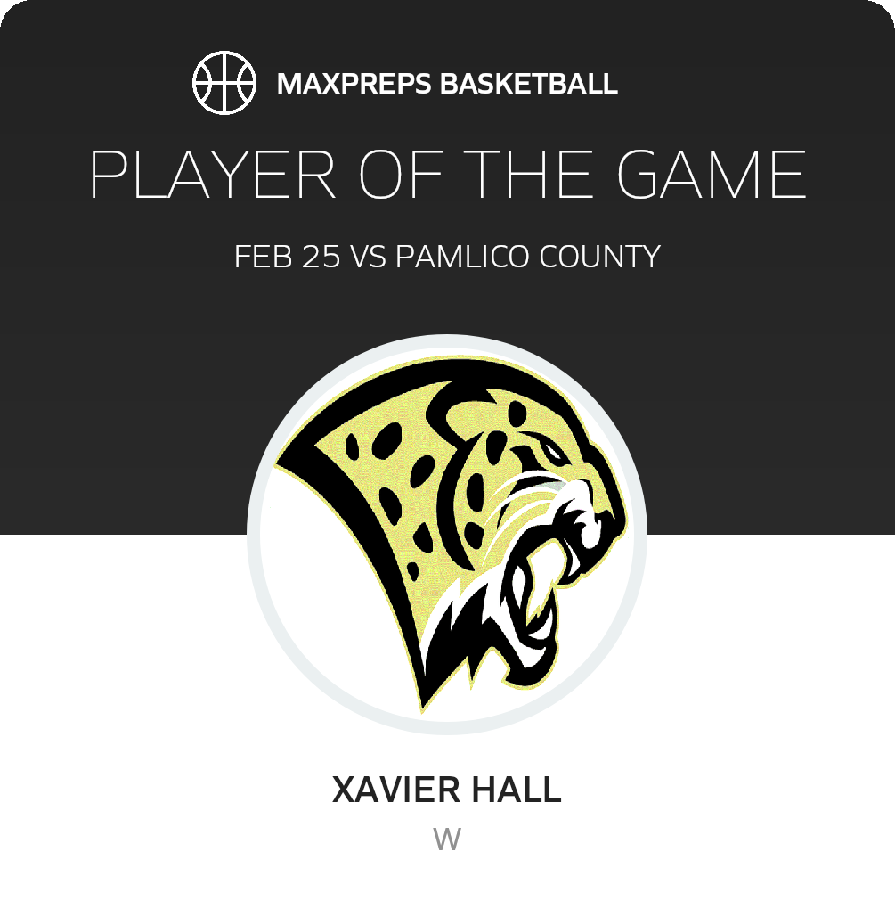 #20 Xavier Hall Player of the Game badge