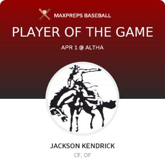 #8 Jackson Kendrick Player of the Game badge
