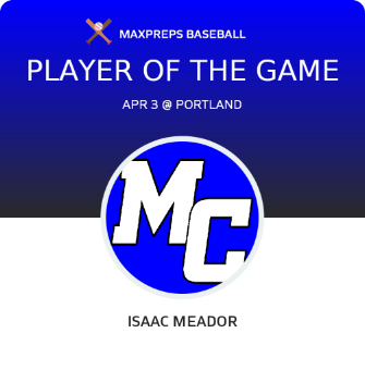 #17 Isaac Meador Player of the Game badge