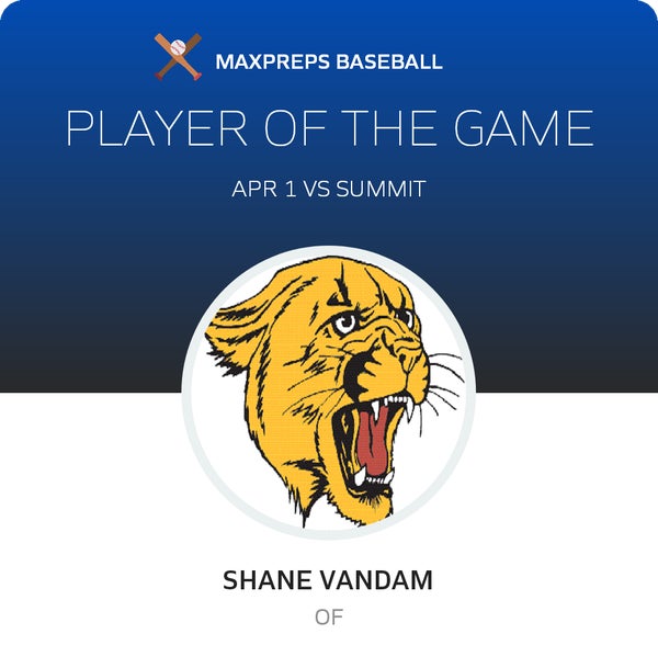 Shane VanDam Player of the Game badge