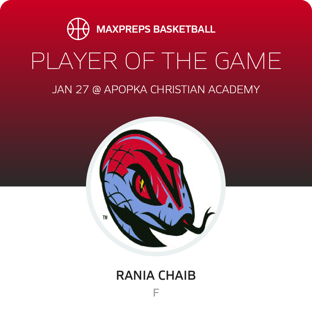 Rania Chaib Player of the Game badge