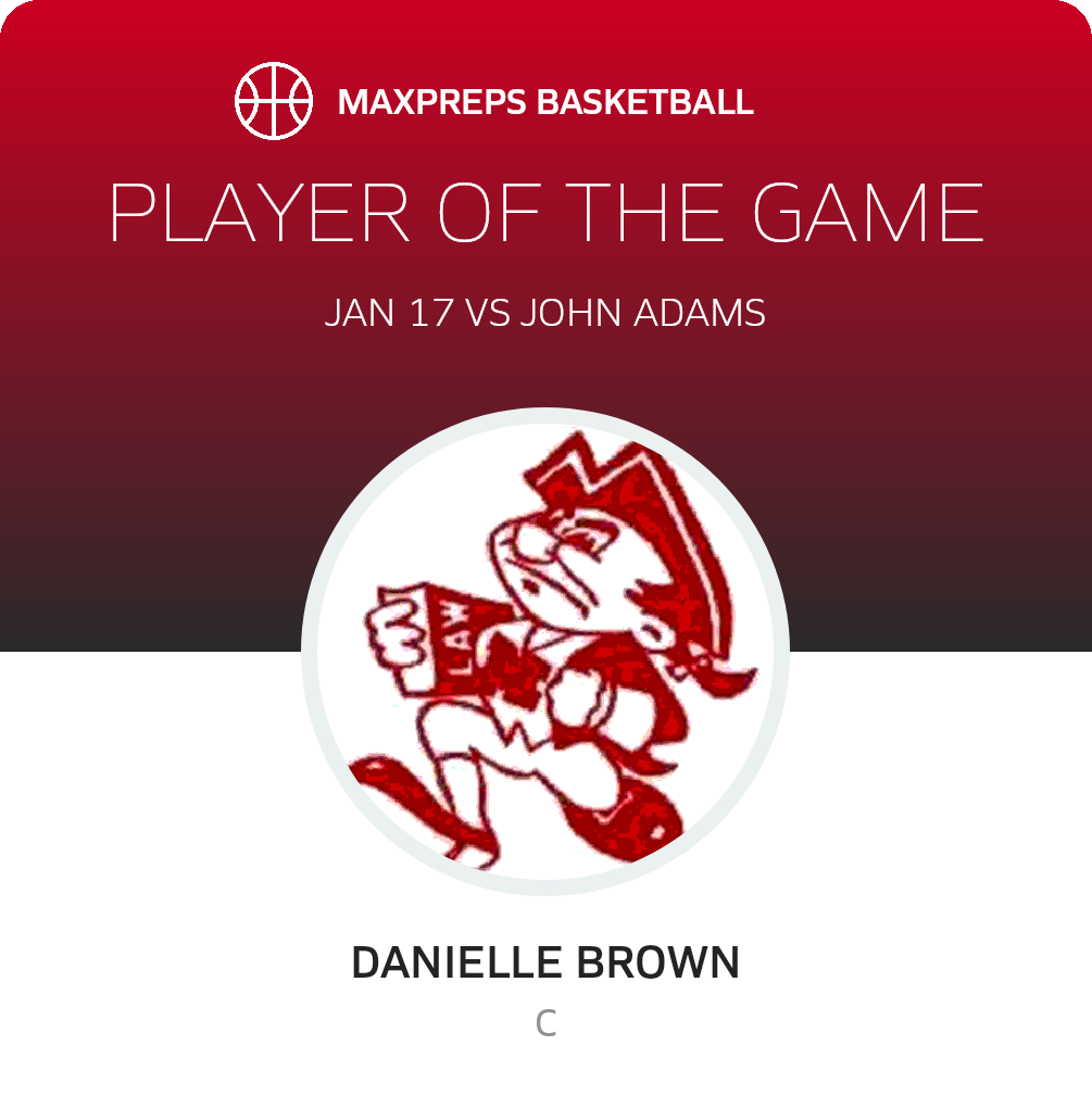 #23 Danielle Brown Player of the Game badge