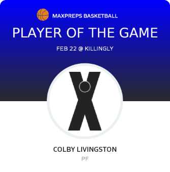 #22 Colby Livingston Player of the Game badge