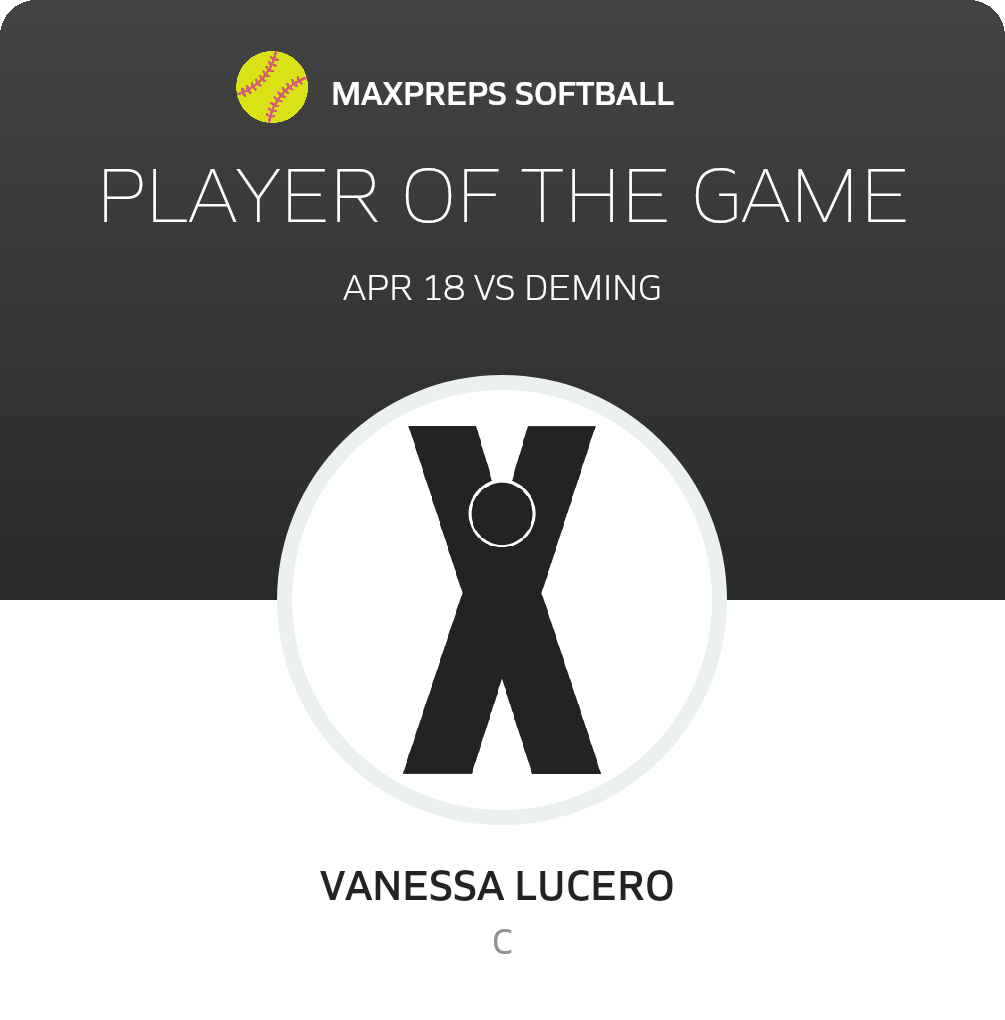 #6 Vanessa Lucero  Player of the Game badge