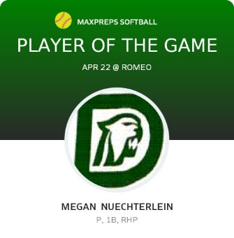 #9 Megan Nuechterlein Player of the Game badge