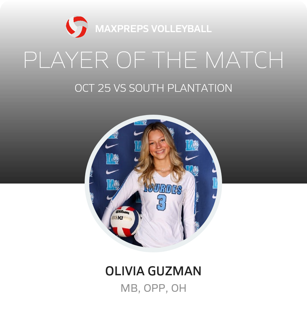 #3 Olivia Guzman Player of the Game badge