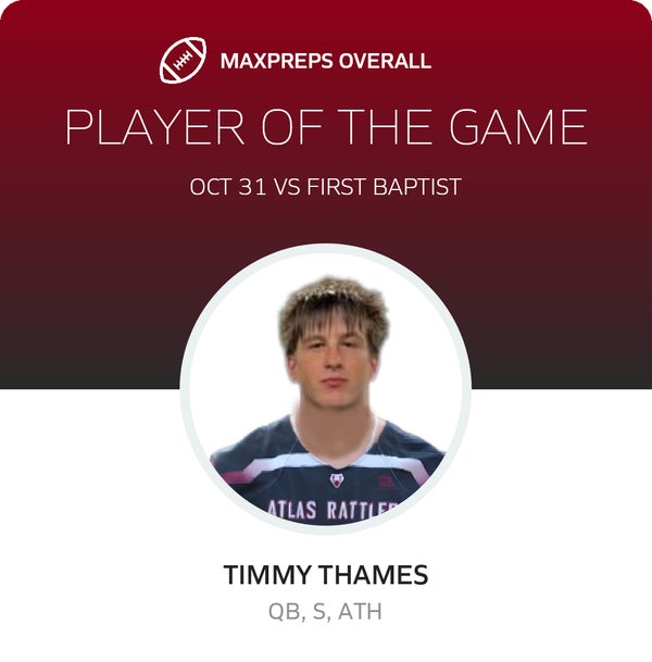 #12 Timmy Thames Player of the Game badge