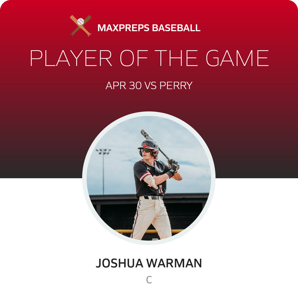 #17 Joshua Warman Player of the Game badge