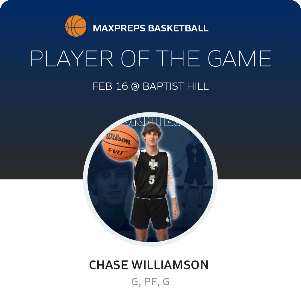 #5 Chase Williamson  Player of the Game badge