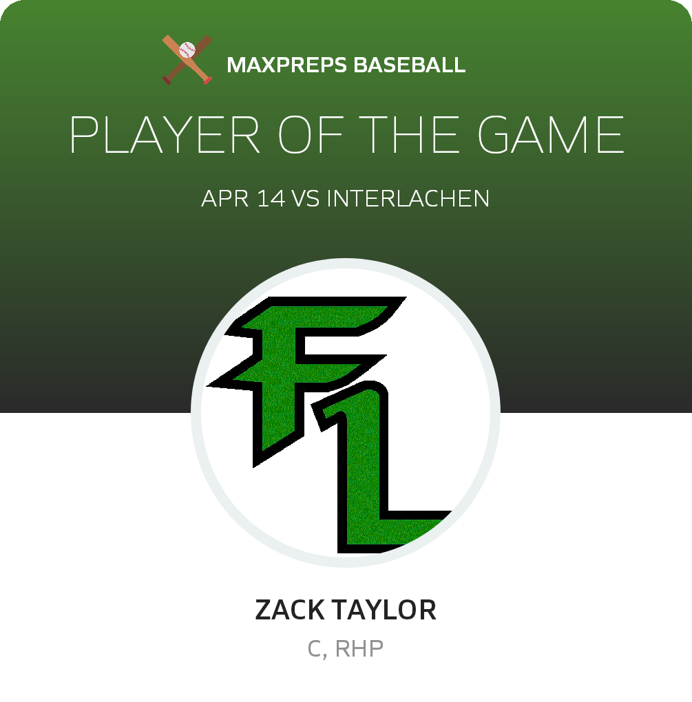 #7 Zack Taylor Player of the Game badge