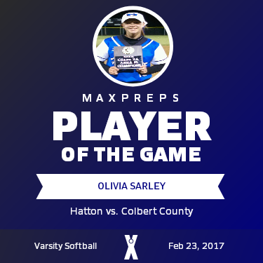 #15 Olivia Sarley Player of the Game badge