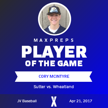 #1 Cory McIntyre Player of the Game badge