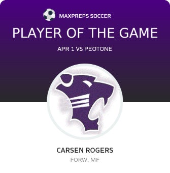 #1 Carson Rogers Player of the Game badge