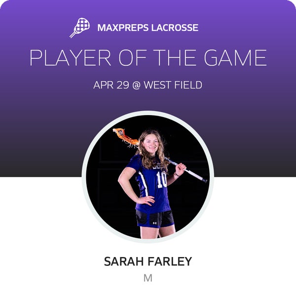 #10 Sarah Farley Player of the Game badge