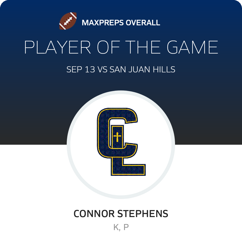 #25 Connor Stephens Player of the Game badge