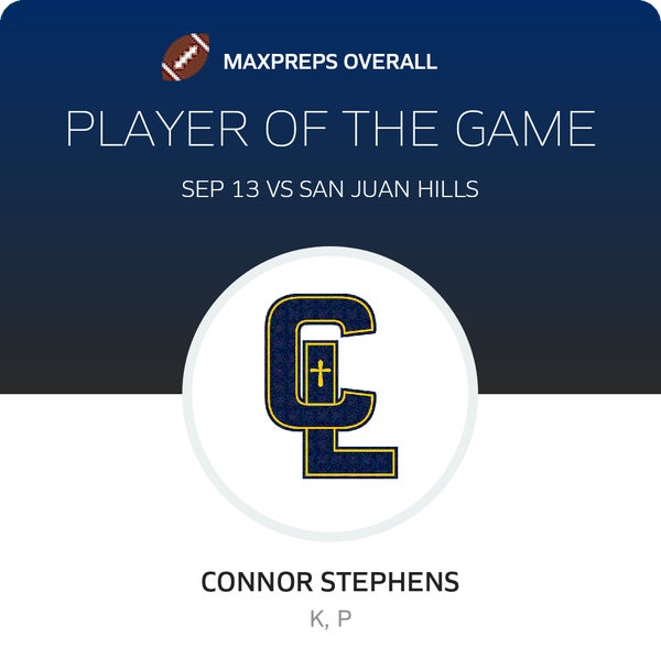 #25 Connor Stephens Player of the Game badge