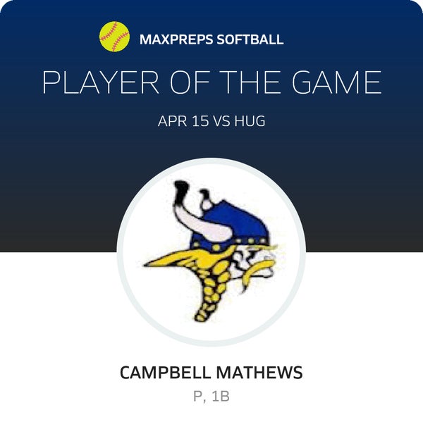 #20 CAMPBELL MATHEWS Player of the Game badge