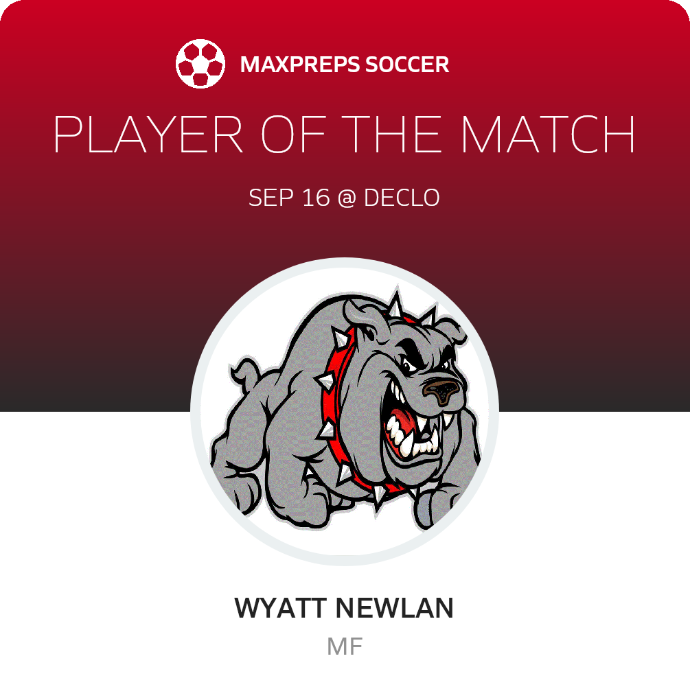 #11 Wyatt Newlan Player of the Game badge