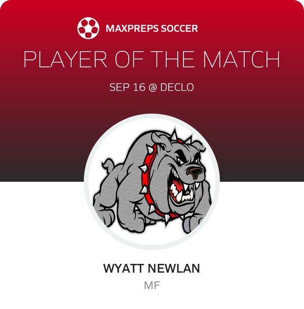 #11 Wyatt Newlan Player of the Game badge