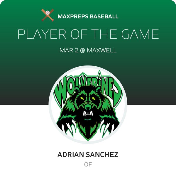 #17 Adrian Sanchez Player of the Game badge