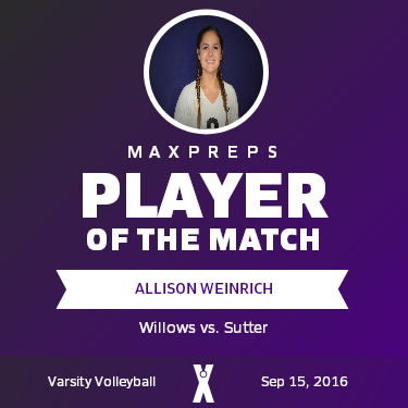 #3 Allison Weinrich Player of the Game badge