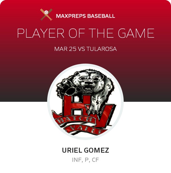 #6 URIEL GOMEZ Player of the Game badge