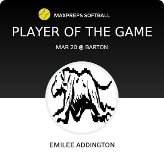 #20 Emilee Addington Player of the Game badge