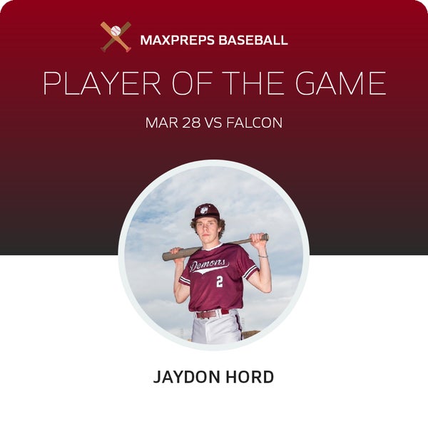 #2 Jaydon Hord Player of the Game badge