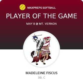 #16 Madeleine Fiscus Player of the Game badge