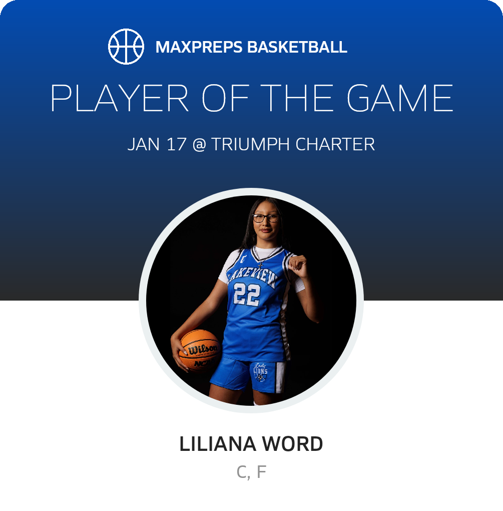 #22 Liliana Word Player of the Game badge