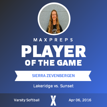 #6 Sierra Zevenbergen Player of the Game badge