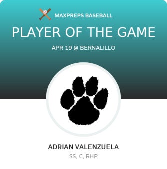 #25 ADRIAN VALENZUELA Player of the Game badge