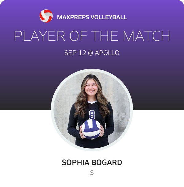 #8 Sophia Bogard Player of the Game badge