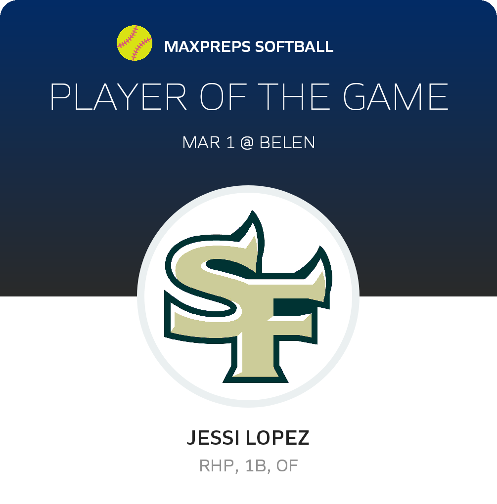 #14 Jessi Lopez Player of the Game badge