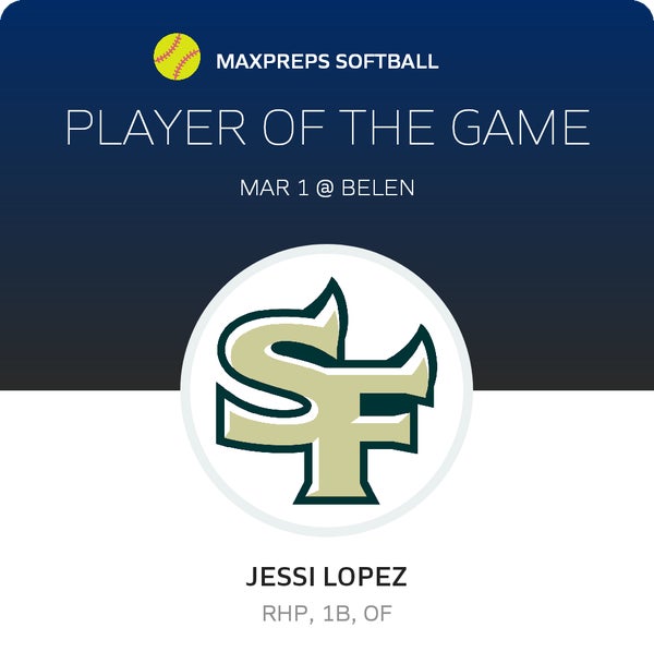 #14 Jessi Lopez Player of the Game badge