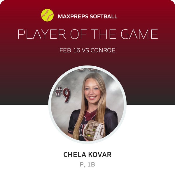 #9 Chela Kovar Player of the Game badge